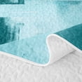 thumbnail image 5 of Homewish Teal Watercolor Gradient Quilt King,Retro Geometric Art King Coverlet Set,3pcs, 5 of 7
