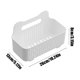 thumbnail image 3 of Wall Mounted Storage Basket | No Drill Installation | Heavy Duty ABS Plastic | Drainage Ventilation | Adhesive Pads | White | 10.23 x 5.12 x 3.14 in | 6 Detachable Hooks | Multi-Room Use, 3 of 6