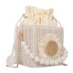 thumbnail image 1 of Bolsa De Mensajero Bolso bandolera cuadrado para mujer Bolso vagabundo de perlas de paja de moda para viajes (Blanco) Tmvgtek Para Estrenar, 1 of 9