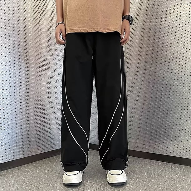 32x36 black dress pants WEAIXIMIUNG Men Men's Loose Straight Pants Summer Casual Pants Men's Breathable Pants Sports Pants including back utility pockets