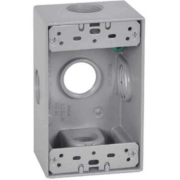 FSB75-5X 1 Gang Rectangular Outlet Box, Gray