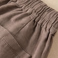 thumbnail image 6 of Lovskoo Wide Leg Pants for Women Cotton and Linen Summer Loose High Waisted Slim Solid Color Pants Coffee, 6 of 9