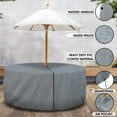 thumbnail image 6 of Covers & All Patio Round Table and Chair set cover with Umbrella Hole - Heavyduty 18 Oz Waterproof Outdoor Backyard furniture cover with Air pocket & Drawstring for Snug fit. (109"Dia x 24"H, Grey), 6 of 8