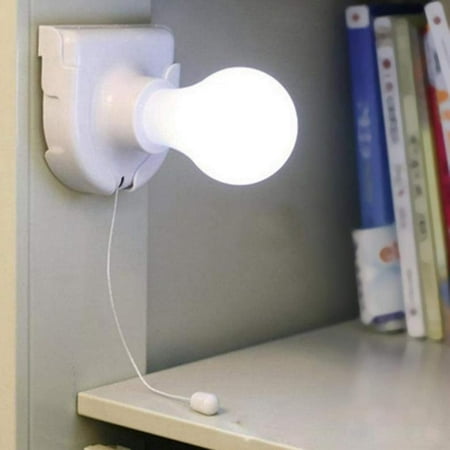 

FENG2pcs Stick Up Light Bulb Battery Powered Wireless Wardrobes Pull Cord Bulb Wall Mounted Cabinet Night Light-240810