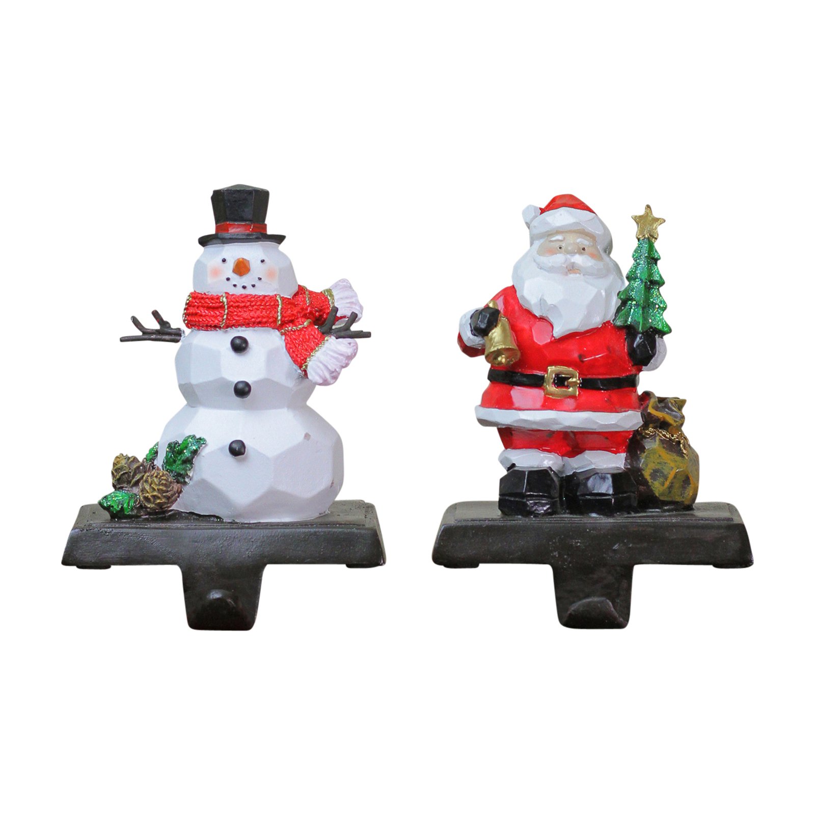Northlight Santa and Snowman Christmas Stocking Holder Set of 2