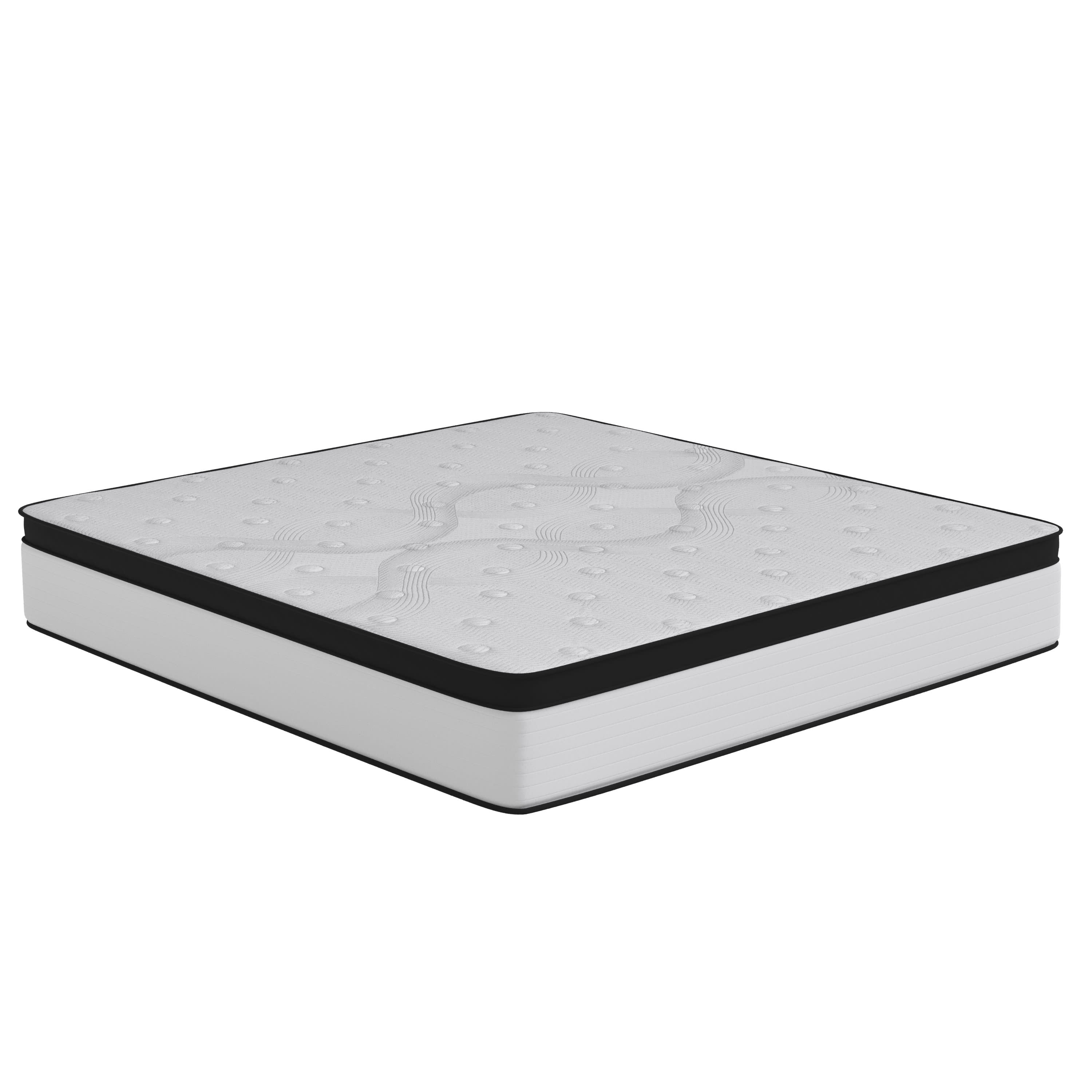 Emma + Oliver 12" Hybrid Extra Firm Foam and Spring Hybrid Mattress In A Box, King