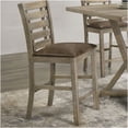 thumbnail image 2 of Set of 2 Grayish Brown Solid Wood Counter Chairs, Modern Farmhouse Ladderback Dining Chairs with Upholstered Cushion, 2 of 10