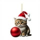 thumbnail image 2 of Colgante de gato para árbol de Navidad, acrílico 2D, adorno navideño colgante, divertido adorno navideño con gatos, adorno navideño, joyería para árbol de Navidad., 2 of 3