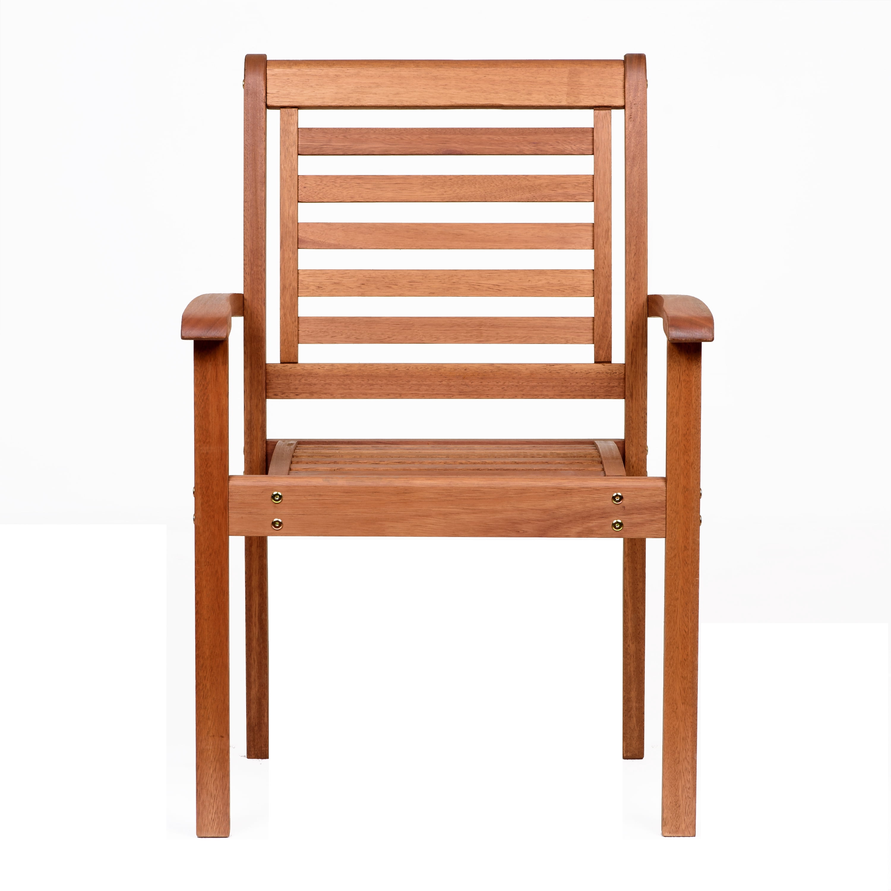 Amazonia Milano 1-Piece Stackable Chair | Eucalyptus Wood | Ideal for Outdoors and Indoors, Brown