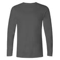 thumbnail image 5 of XUNKUSGA Men's T-Shirts Casual Long Sleeve Longline Crew Neck Pullover Top Fashion Hip Hop Embroidered Tops for Men Soft Comfortable Breathable Going Out Tops M-5XL Gray, 5 of 5