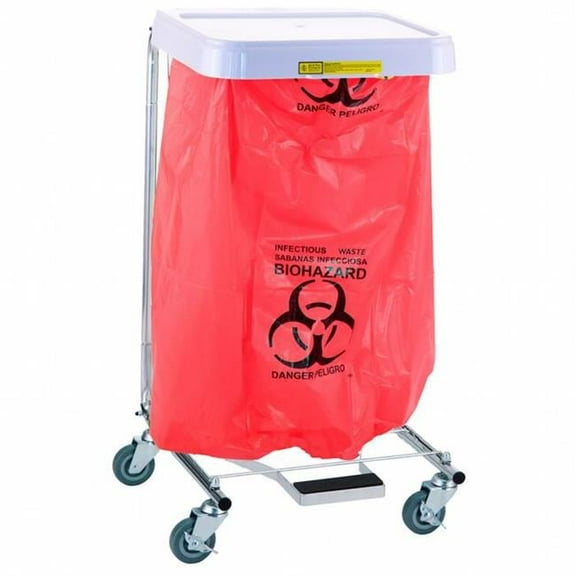 Biohazardous Waste Disposable Poly-Liner Bag, Red-Blk Print