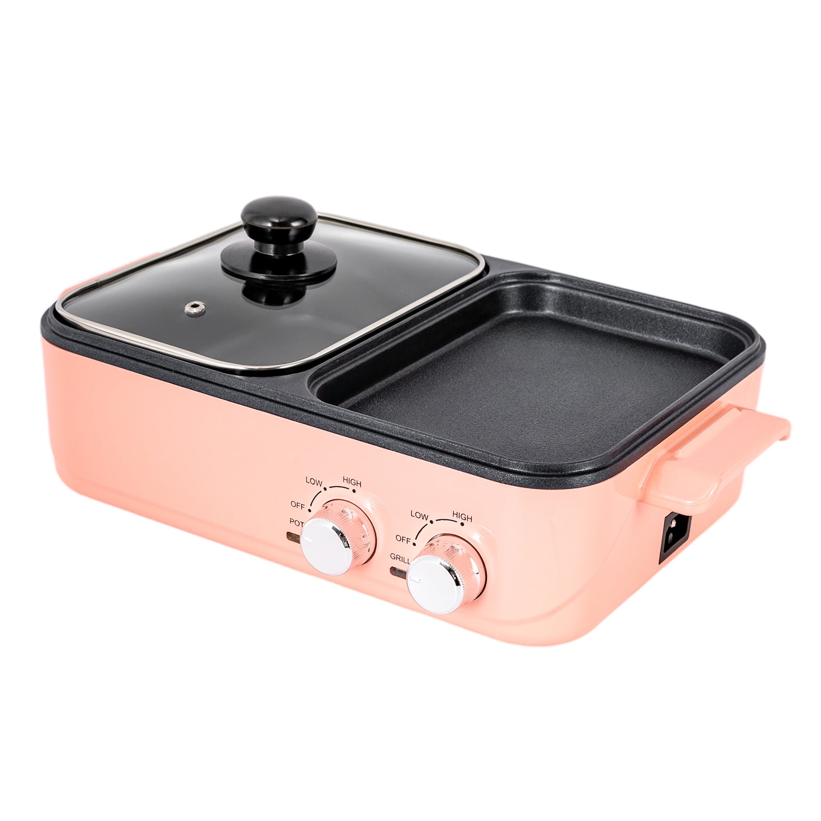 Marmite électrique 6L 2000W - Double Zone De Cuisson, Double Commande - Antiadhésif, Couvercle Verre - Pour Maison, Dortoir, Camping - 7
