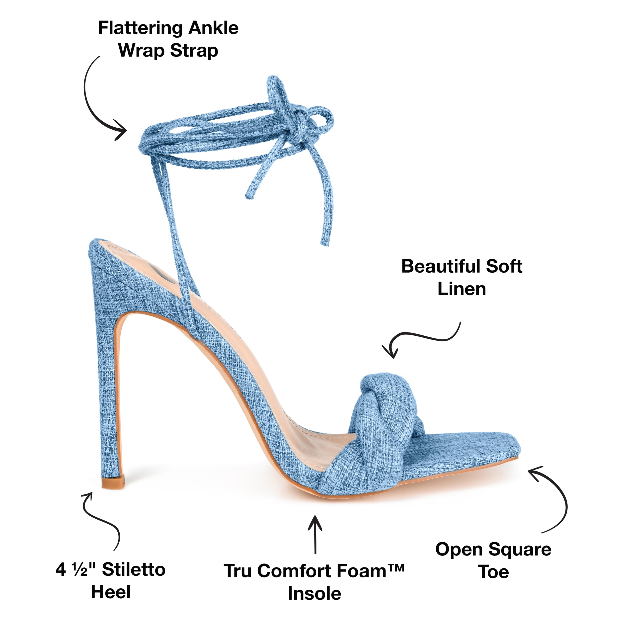 Journee Collection Womens Edelie Tru Comfort Foam Open Toe High Stiletto Pumps