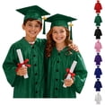 thumbnail image 1 of WENXIAOO Children Primary School Graduation Cap and Gown Set Button Down Green Cap and Gown Set with Tassel, 1 of 7