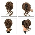 thumbnail image 3 of Messy Bun Hair Piece Claw Clip Messy Bun Hair Bun Wavy Curly Hair Bun Long Beard Bun Hair Synthetic Tousled Updo Hair Extensions Scrunchie Hairpiece for Women (8/27), 3 of 3