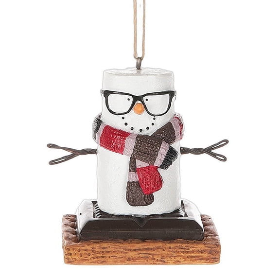 Smores Hipster with Retro Glasses Resin Stone Christmas Ornament