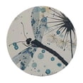 thumbnail image 2 of Acheng Elegant Flower and Dragonfly Round Tablecloth  Washable Table Cover Table Cloth for Kitchen Daily Dinning Party Tabletop Decor  44x44in, 2 of 7
