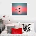 thumbnail image 3 of PRATYUS Canvas Wall Art Picture 20x16in for Living Room Bedroom Fall Decor Reflections of Flamingos at Sunset 20x16in, 3 of 3