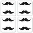 thumbnail image 1 of Vinyl Drink Coasters - Set of 4 - A Gentleman's Mustache, 1 of 3