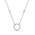 thumbnail image 1 of Women's Open Circle Cubic Zirconia Link Extension Pendant Necklace, 1 of 5