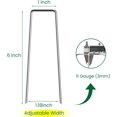 thumbnail image 4 of 6 Inch Galvanized Landscape Staples,50 Pack 11 Gauge Heavy-Duty U Shape Sod Turf Pins,Plant Cover Stakes Anti-Rust Ground Sod Pins Yard Stakes for Weed Barrier Fabric, 4 of 7