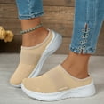 thumbnail image 2 of Mepaouo Womens Breathable Mesh Walking Mules Fashion Knitted Backless Slip on Sports Wedge Sneakers, 2 of 5