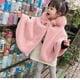 thumbnail image 2 of Capa infantil, vestido de princesa de felpa, abrigo de manga larga para salidas de otoño e invierno, chal de lana cálido para niñas medianas y grandes, 2 of 6