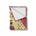 thumbnail image 2 of Owl Soft Flannel Fleece Throw Blanket, Vintage Inspired Owl Pattern Invisible to Prey Nocturnal Mimicking Predator, Cozy Plush for Indoor and Outdoor Use, 50" x 60", Purple Pink Yellow, by Ambesonne, 2 of 6