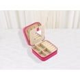 thumbnail image 6 of REGALWOVEN Mini Travel Jewelry Box with Mirror for Women, Portable Jewelry Organizer Case Storage Display Holder for Earring Ring Rose Red, 6 of 7
