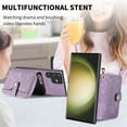 thumbnail image 4 of Dteck for Samsung Galaxy S24 Ultra Wallet Case Crossbody for Women Men, Samsung S24 Ultra 5G Zipper Phone Case with Card Holder Wrist Strap Purse Gift for Samsung Galaxy S24 Ultra 5G,Purple, 4 of 9