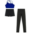 thumbnail image 4 of iiniim Kids Girls Sport Clothes Set Vest + Shorts + Leggings Sport Outfit Training Yoga Tennis Set Royal Blue 12, 4 of 5