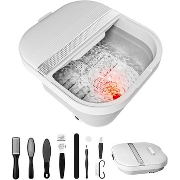 Collapsible Foot Spa Bath with Heat and Massage Rollers, Foldable Foot Bath Massager with Acupressure Massage Points,Red Light, with Smart Heating for Home Spa Use for Gift