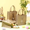thumbnail image 4 of 1 Pcs Easter Burlap Bags Bunny Easter Basket Essentials Spring Egg Hunts Candy Gift Tote Bag for Kids Boys Girls Eggs Candy Hunting Carrying Daily Use, Plain Colors, 4 of 9