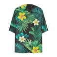 thumbnail image 4 of NTACZA Tropical Floral Womens Cardigans Lightweight Open Front 3/4 Sleeve Flowy Hawaiian Kimono Relaxed Coverups Beachwear Multicolor, 4 of 5