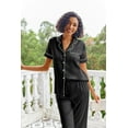 thumbnail image 5 of Avidlove Womens Satin Pajama Sets Silky Sleepwear Short Sleeve Button Down Shirts and Long Pant Loungewear 2 Piece Pjs Set, 5 of 8