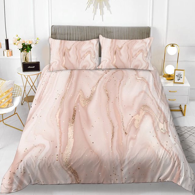Minimalist Light Pink Duvet Cover Set for Teenage Girls, Warm