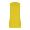 thumbnail image 4 of CLOISE Tank Top for Women and Teens Yellow Summer Square Neckline Loose Casual T Shirts Fashion Comfy Sleeveless Solid Fold Pleated Breathable Soft Blouse 5XL, 4 of 5