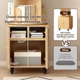 thumbnail image 4 of GDF Studio 70" 5-Tier Rotating Bookshelf with Cabinet, 360° Spinning Corner Bookcase, Home Office, Natural, 4 of 7