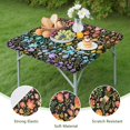 thumbnail image 4 of Dark Pioneer Flower Pattern Square Fitted Tablecloth with Elastic Edge,Square Table Cover,Washable Elastic Table Cover for Home Kitchen Party Decor 34"x34", 4 of 6