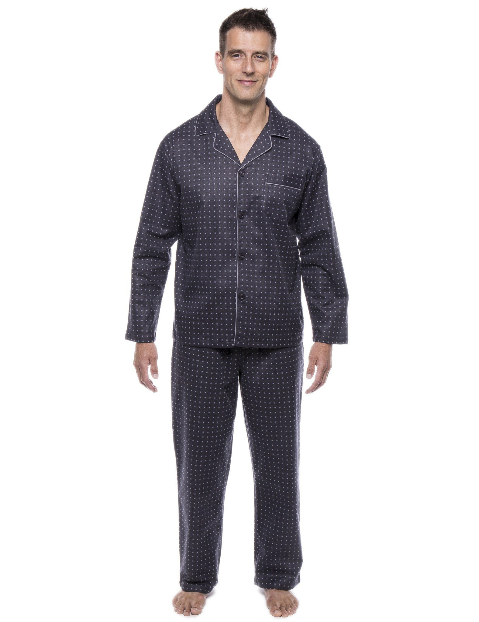 TEN WEST Apparel Mens Cotton Yarn Dyed Short Sleeve Short Leg Printed Pajamas Set
