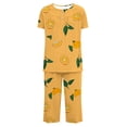 thumbnail image 4 of CAZOFW Pajamas for Women,2 Piece Short Sleeve Top,Capri Pant,Loose Soft Home Lounge Sleepwear Sizes S-3X, 4 of 6
