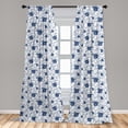 thumbnail image 5 of Ambesonne Nautical Curtains, Boat on Ocean Journey, Pair of 28"x84", Blue and White, 5 of 5