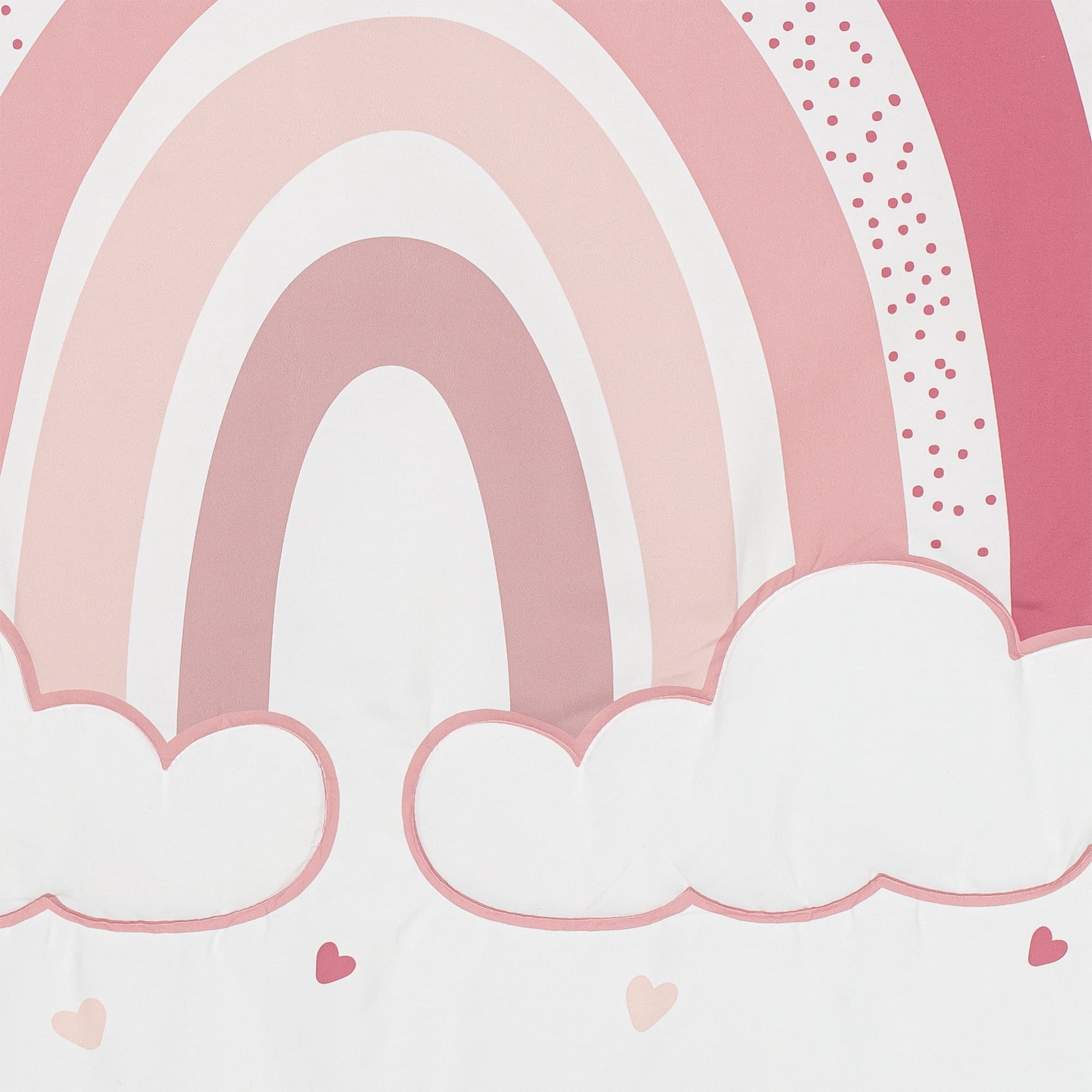 Sweet Jojo Designs Boho Rainbow and Hearts Pink Ivory Crib Bedding Set 3 Piece Set