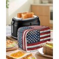 thumbnail image 5 of Fsddascl Vintage American Flag Toaster Cover 4 Slice, Large Kitchen Appliance Covers, Country Wooden US Flag Toaster Oven Cover with Loop, Bread Machine Cover Polyester Dust Cover Protection, 5 of 5