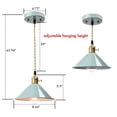 thumbnail image 7 of Claxy 9" Gold Pendant Light with Aqua Blue Cone Metal Shade, 7 of 7