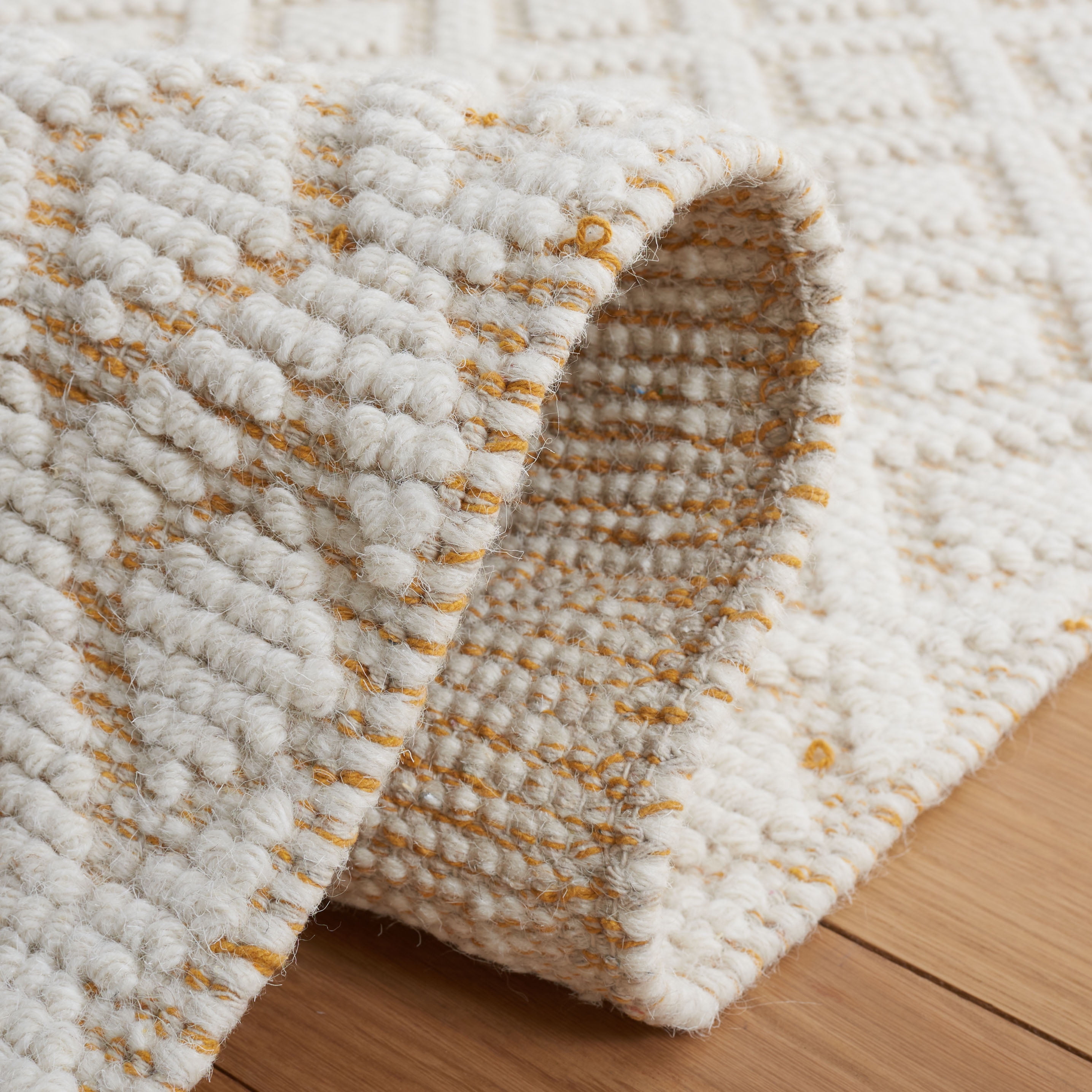 SAFAVIEH Vermont Thurstan Geometric Wool Area Rug, 3' x 5', Ivory/Gold