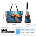 thumbnail image 2 of Lafuoo Colorful Underwater Sea Turtle Pattern Large Capacity Beach Travel Bag, Zipper Pocket Handbag Shoulder Bag, Suitable for Beach, Pool, Gym-One Size, 2 of 5