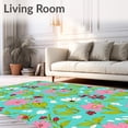 thumbnail image 2 of ODIKA 2x3 Machine Washable Non-Slip Area Rug, Botanical Meadow Blossom with Insect Accents and Whimsical Florals Ultra Soft Rug, None, 467429, 2 of 7
