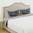 thumbnail image 3 of Yayeee Pillowcase Standard Size Set of 2 Satin Wrinkle Resistant Envelope Pillow Case, Colorful Waves Pattern, 3 of 8