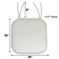 thumbnail image 5 of Sweet Home Collection 16" x 16" Sliver and White Solid Print Square Chair Pad Outdoor Seating Cushions with Ties (4 Pack), 5 of 6